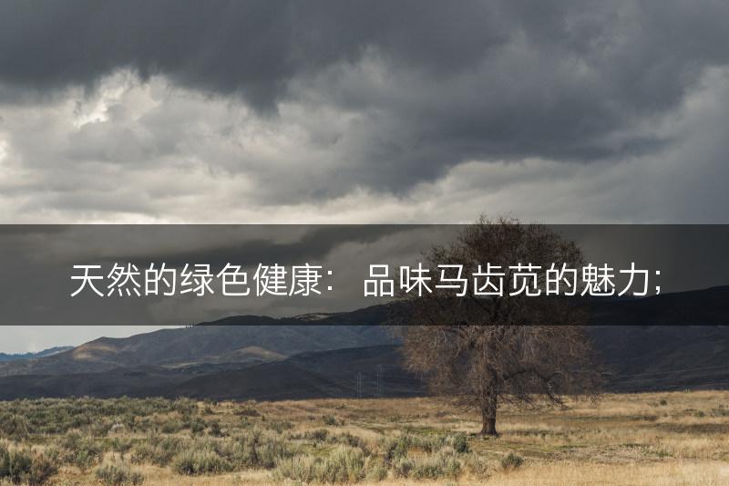 天然的绿色健康：品味马齿苋的魅力；(图1)