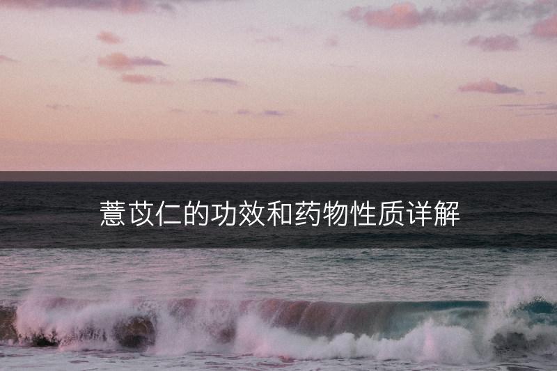 薏苡仁的功效和药物性质详解(图1)