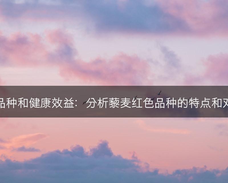 藜麦的红色品种和健康效益：分析藜麦红色品种的特点和对身体的好处(图1)