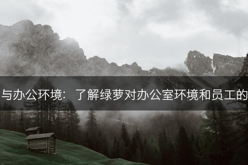 绿萝与办公环境：了解绿萝对办公室环境和员工的益处(图1)