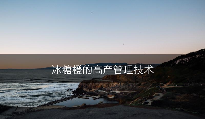 冰糖橙的高产管理技术(图1)