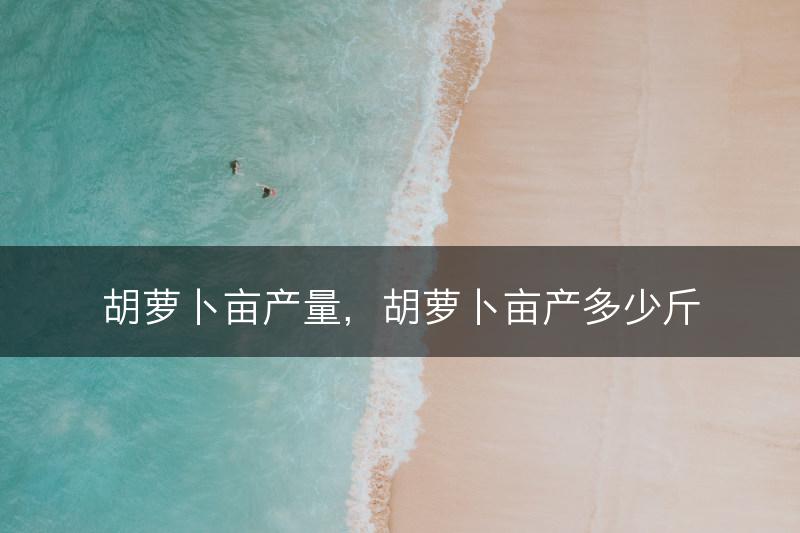 胡萝卜亩产量，胡萝卜亩产多少斤(图1)