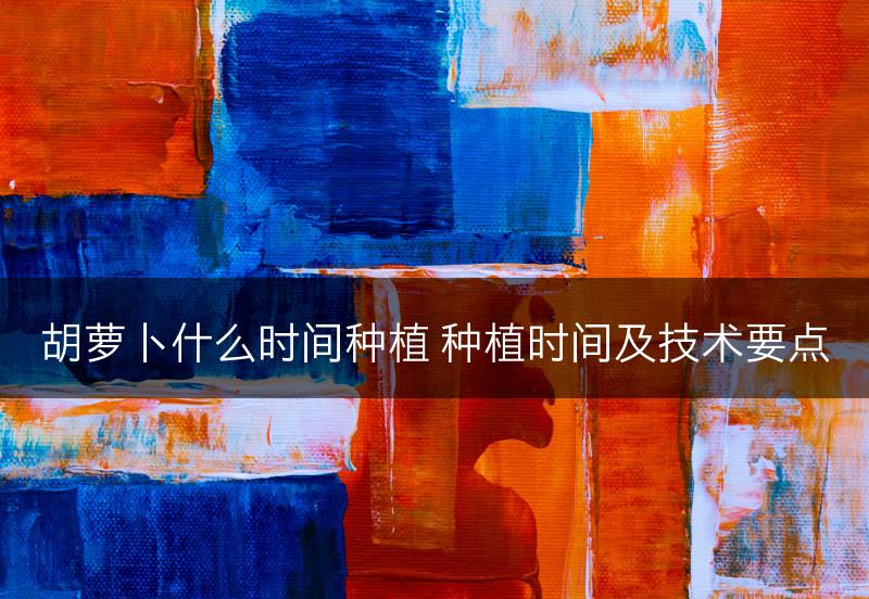 胡萝卜什么时间种植 种植时间及技术要点(图1)