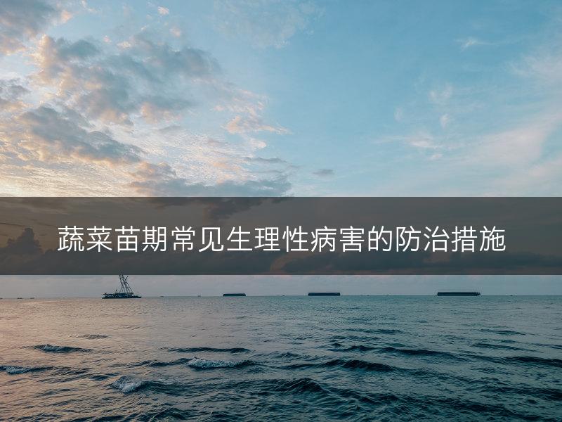 蔬菜苗期常见生理性病害的防治措施(图1)