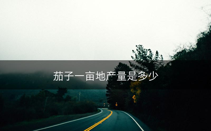 茄子一亩地产量是多少(图1)